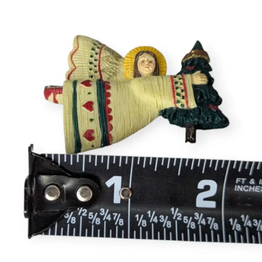Vintage 1998 Christmas Angel Resin Pin/Brooch